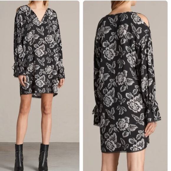 ALLSAINTS Aster Kasuri Floral Dress - Picture 1 of 16